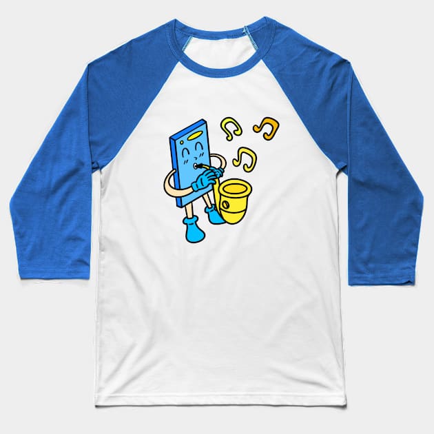 Cute cartoon saxophone Baseball T-Shirt by Andrew Hau